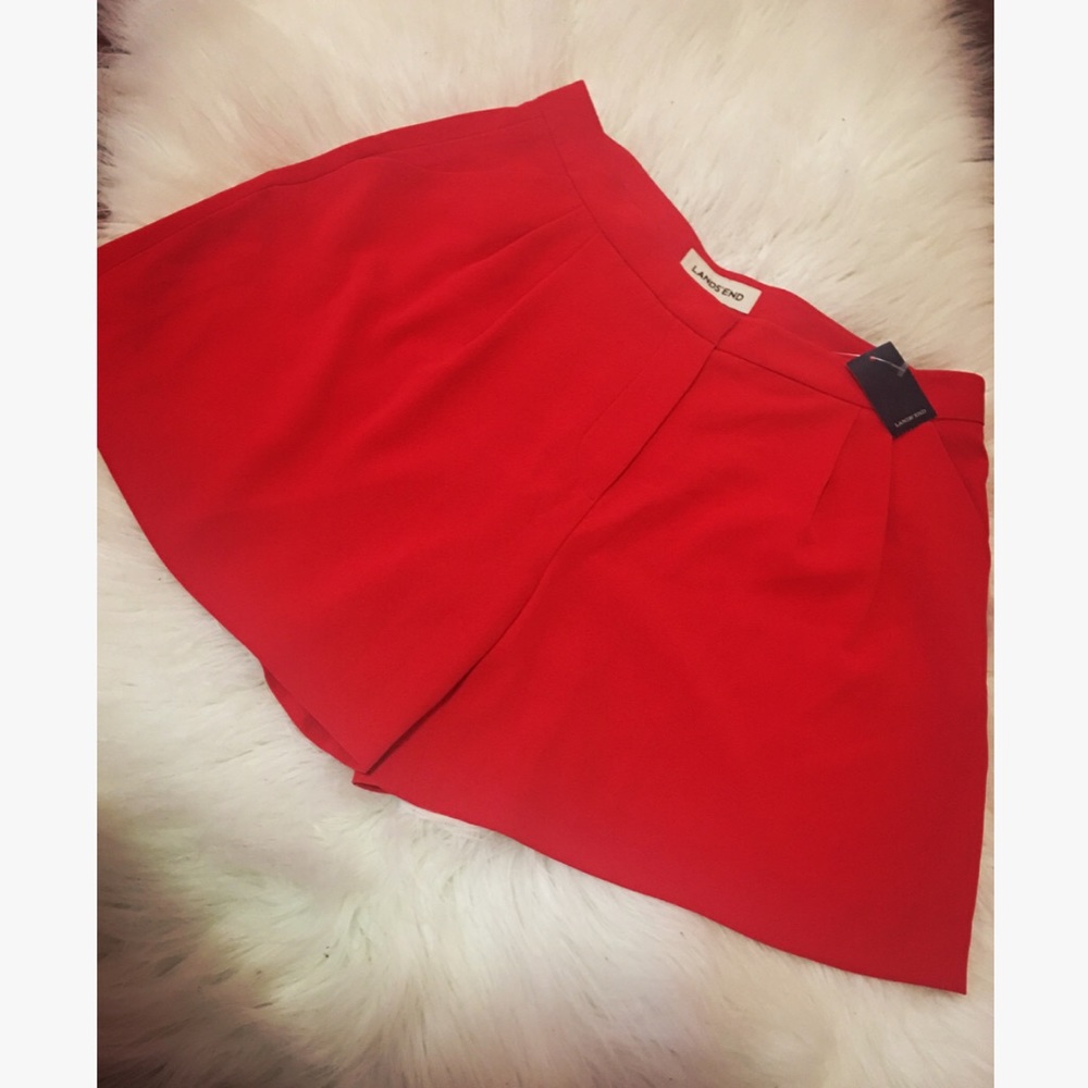 Tomato Lands End Pleated High Waist Short NWT